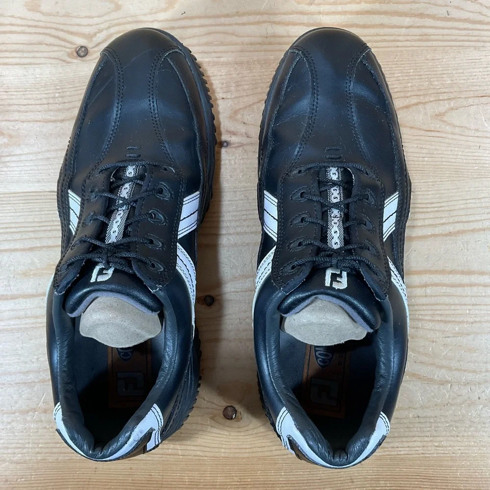 Footjoy FJ Contour Series Golf Shoes Men’s 9 M Black White Syn Leather 54001